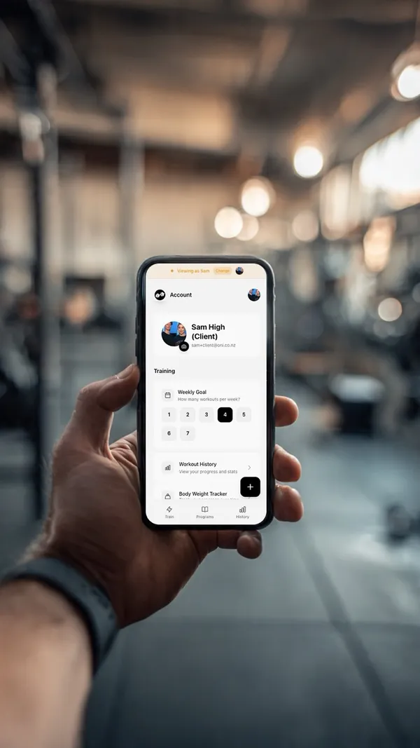 New FitPros mobile app interface showing redesigned dashboard for fitness coaches and clients